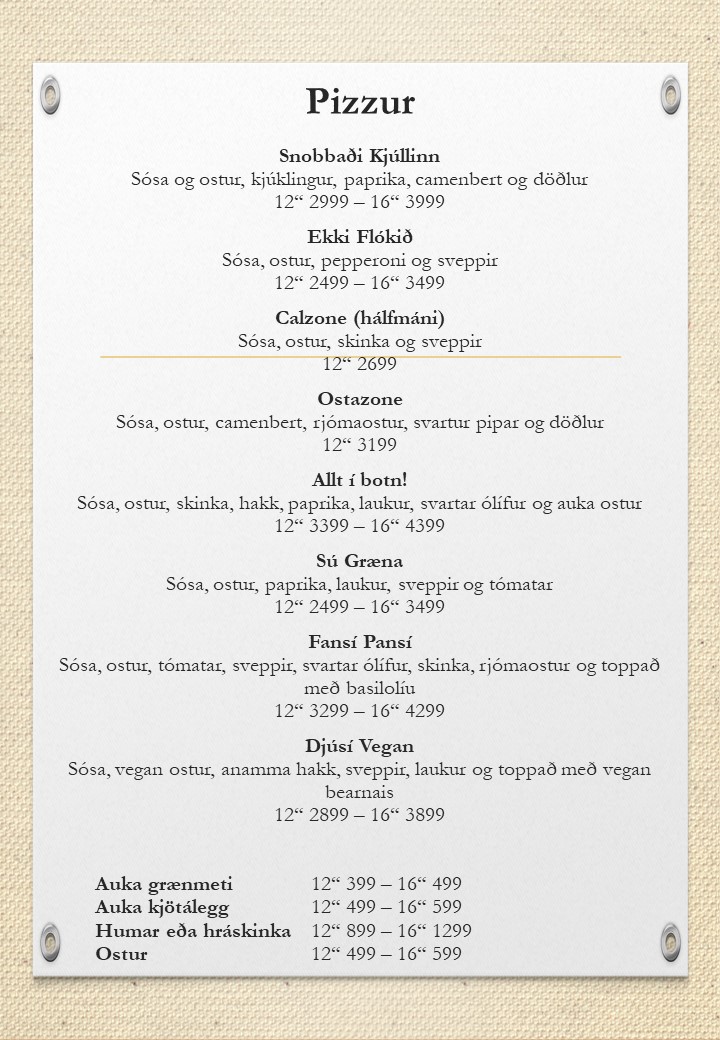 Matseðill / Menu
